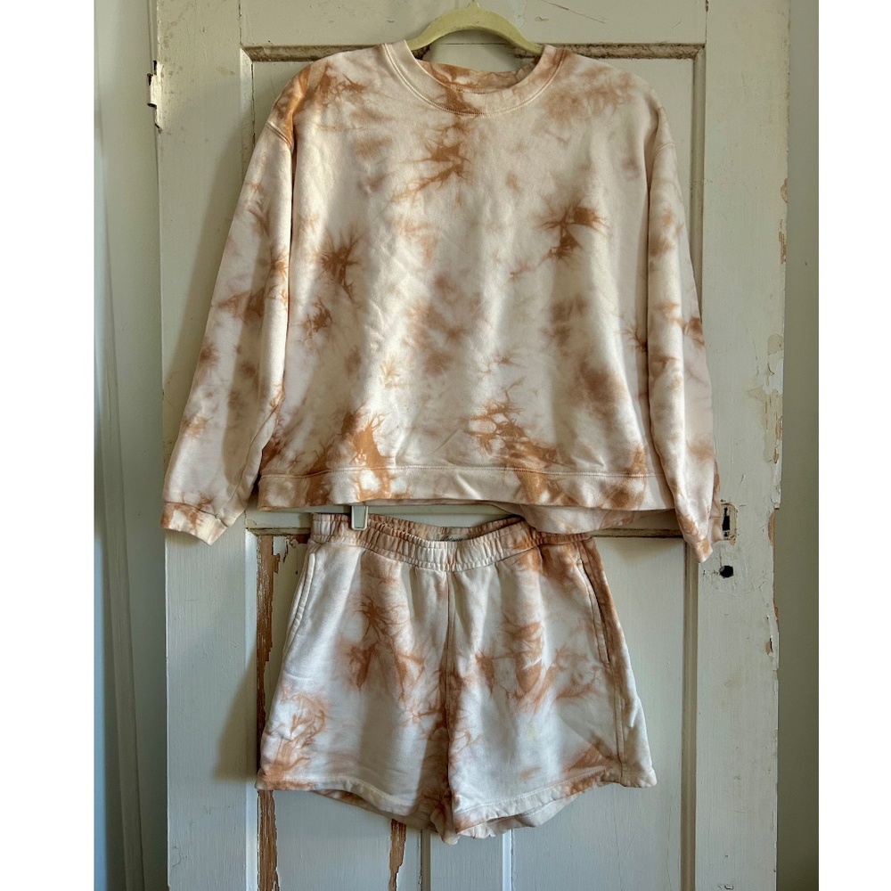 Madewell Tie-Dye Terry Sweatshirt & Short Set – Size XS – Women’s Lounge Set